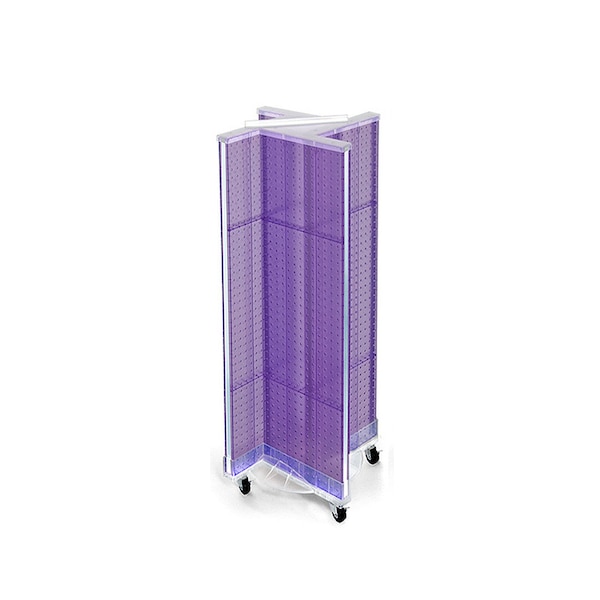 Pinwheel Pegboard Floor Display on Wheeled Base
